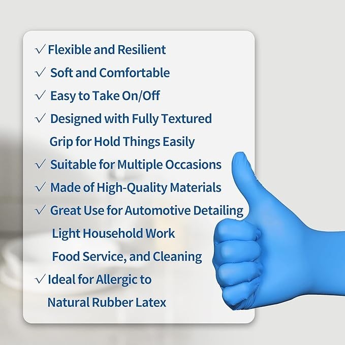 Daddy’s Choice Nitrile Gloves 100Pcs Disposable Medium (Pack of 100)