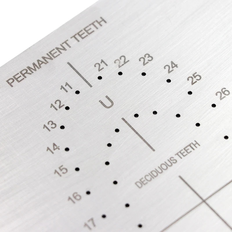 Dental Rubber Dam Punch Hole Positioning Board Barrier Template With Scale Steel