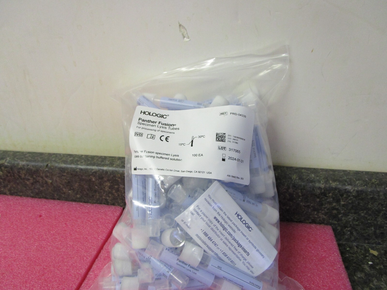 Qty (2,400) Hologic Panther Fusion Specimen Lysis Tubes -SOLD AS IS Expired Date