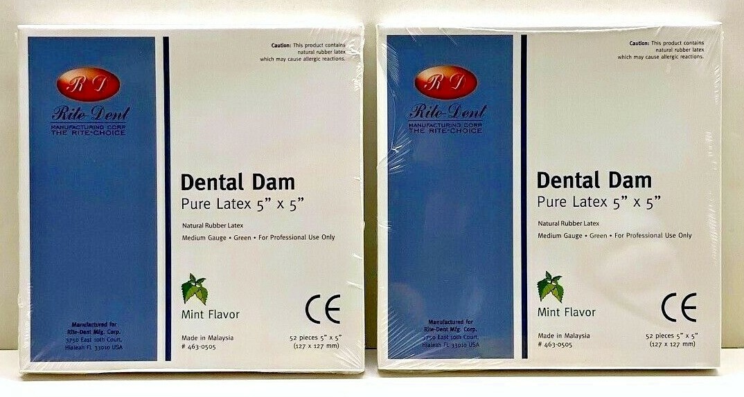 Dental Natural Rubber Dam Green Medium Mint 5″ X 5″ Sheets Latex Kit2 Goma Dique