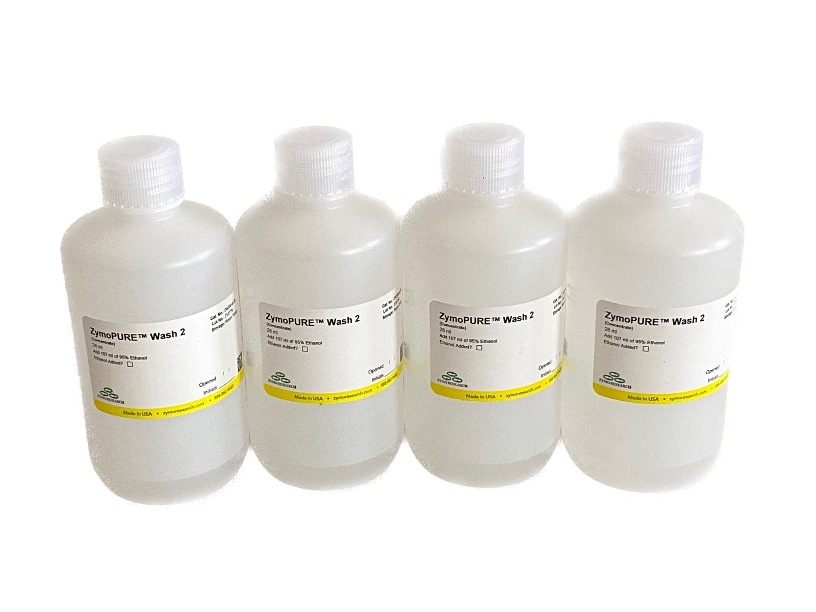 (4) ZYMO 28mL ZymoPure Wash 2 Bottle Solution for Plasmid Gigaprep D4200-6-28