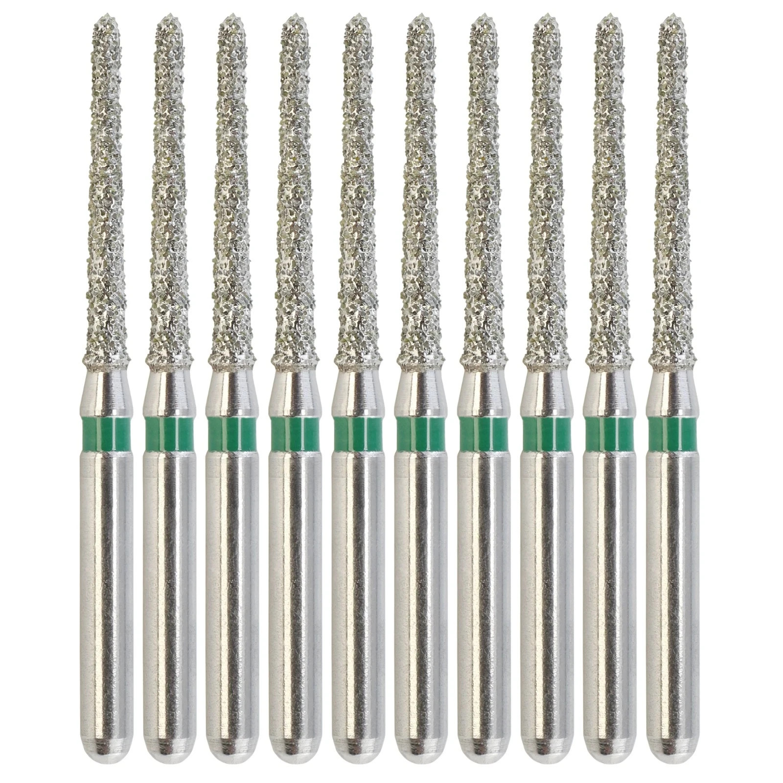 Dental Diamond Burs FG 850/012C Round End Taper Coarse Grit Green For High Speed