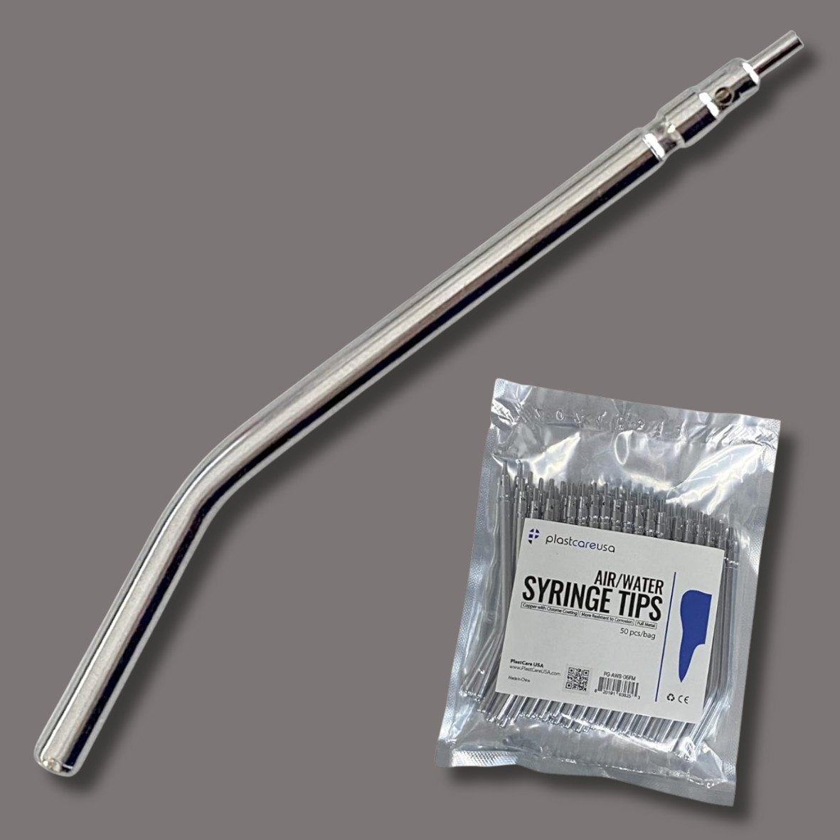 Metal Dental Air Water Syringe 3 Way Autoclavable Nozzles (Bag of 10) Reusable
