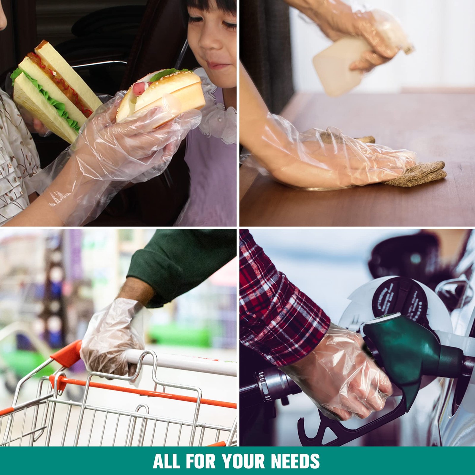 Disposable Plastic Gloves, 1000 Pcs, Kitchen Cooking Cleaning Food Handling
