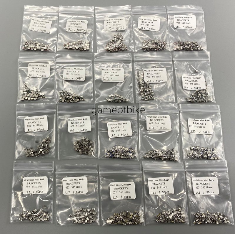 Dental Orthodontic Brackets Braces Mini Roth 022 Slot Hooks 345 Metal 50pcs/pack