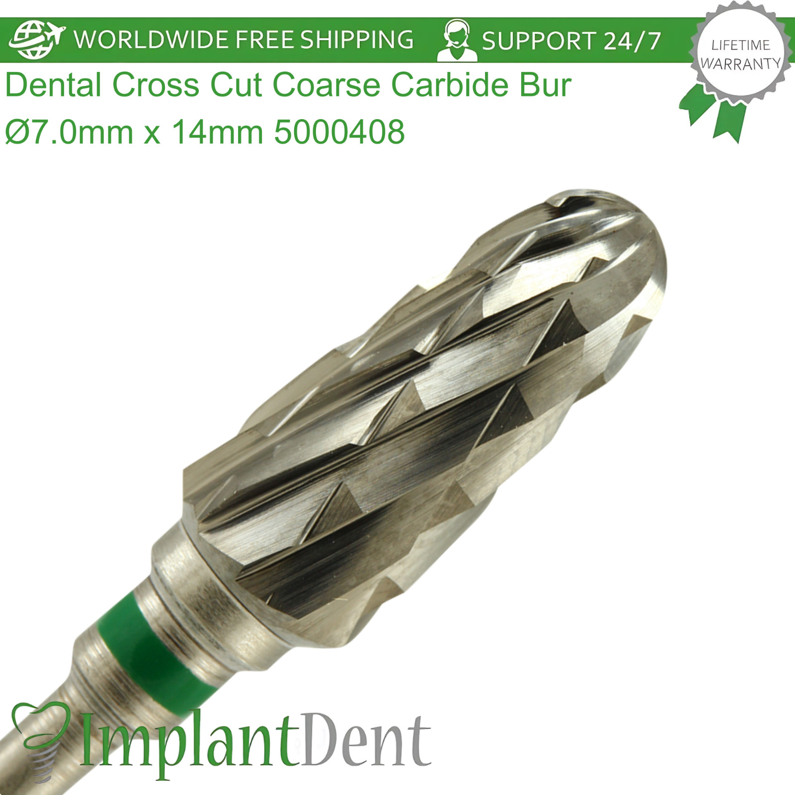 Dental Cross Cut Coarse Grit Carbide Ø7.0mm x 14mm Bur 5000408 Dentistry Tool