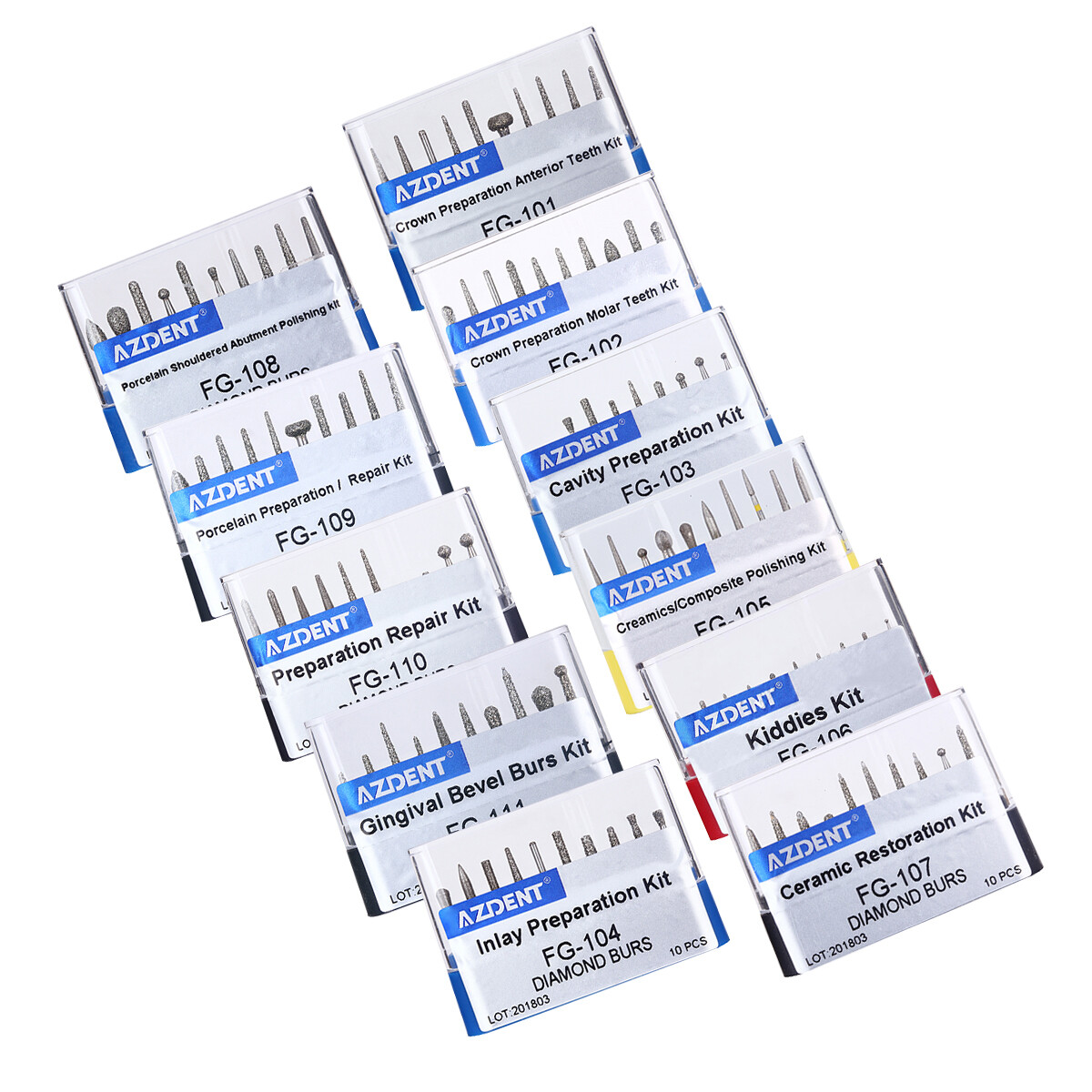 AZDENT Dental Diamond Polishing Burs FG Burs / 8/30 Holes Burs Holder Sterilizer