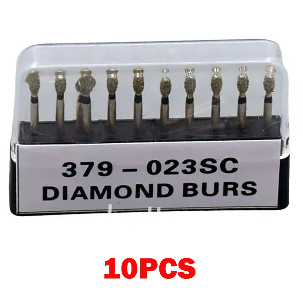 10Pcs Dental Diamond Bur FG Egg Football 379/023SC Super Coarse High Speed HOT