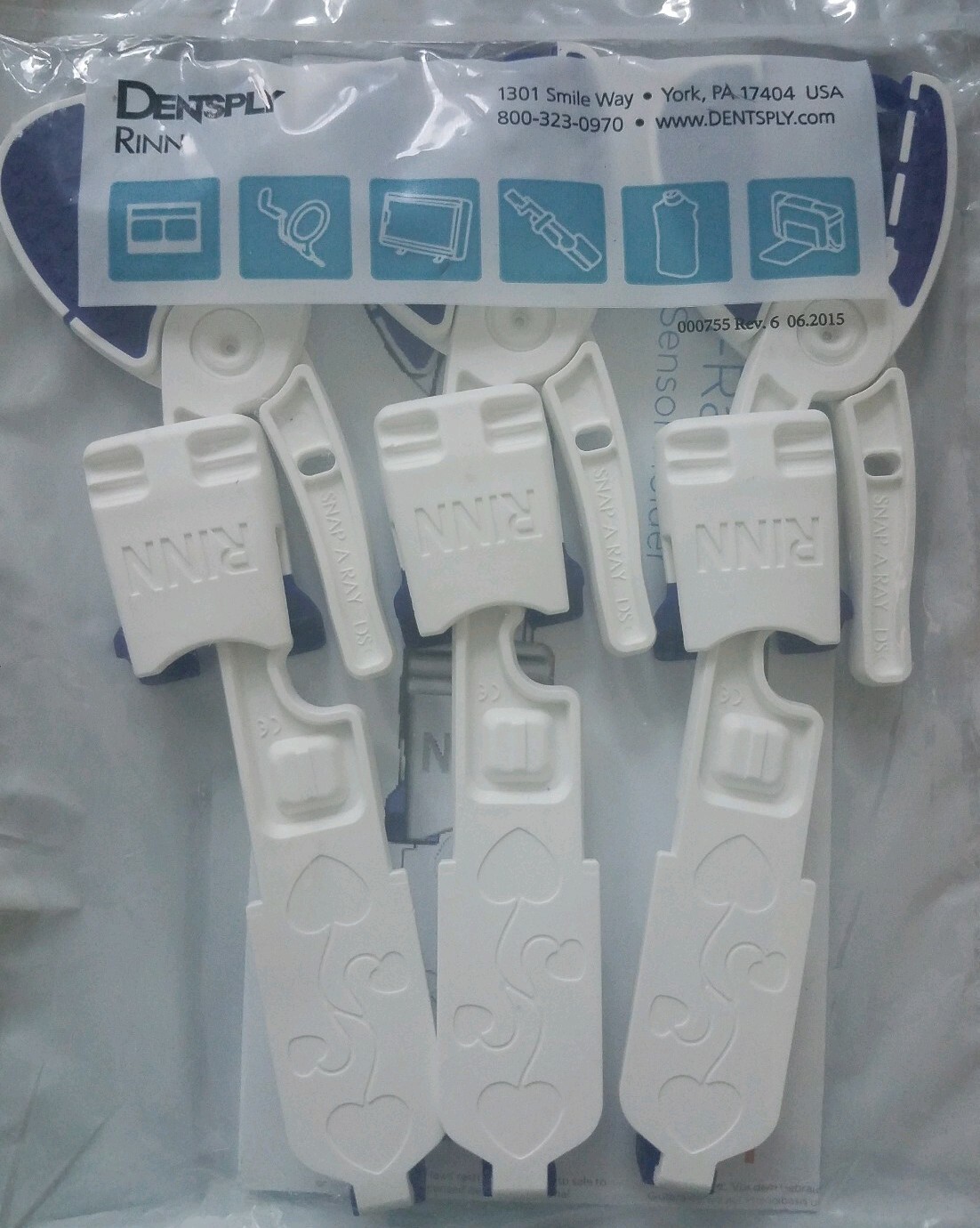 3 Pack Dentsply Rinn Snap-A-Ray DS Film Sensor Phosphor Plate Holder Dental