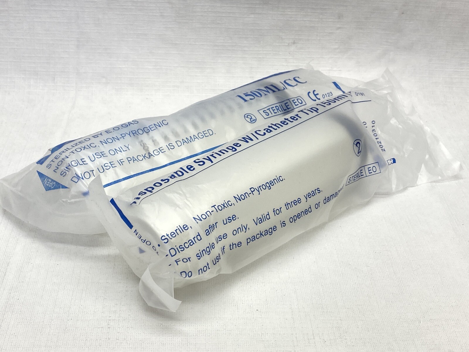 (2) Laboratory Plastic 150mL Graduated Large Syringe w/ Catheter Tip