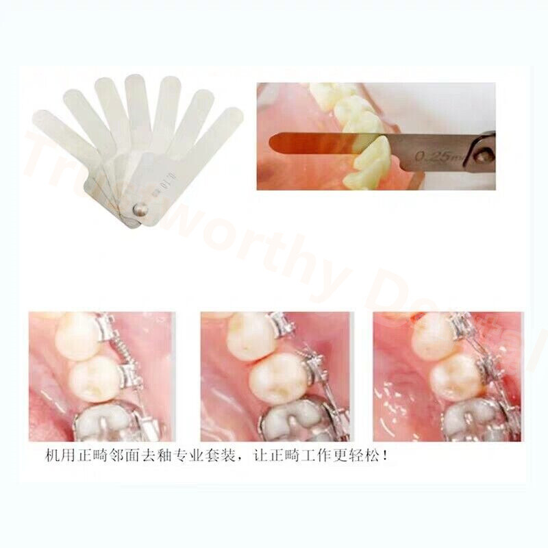 2Sets Dental Orthodontic Interproximal Reduction IPR Gauge Ruler 0.10-0.50mm