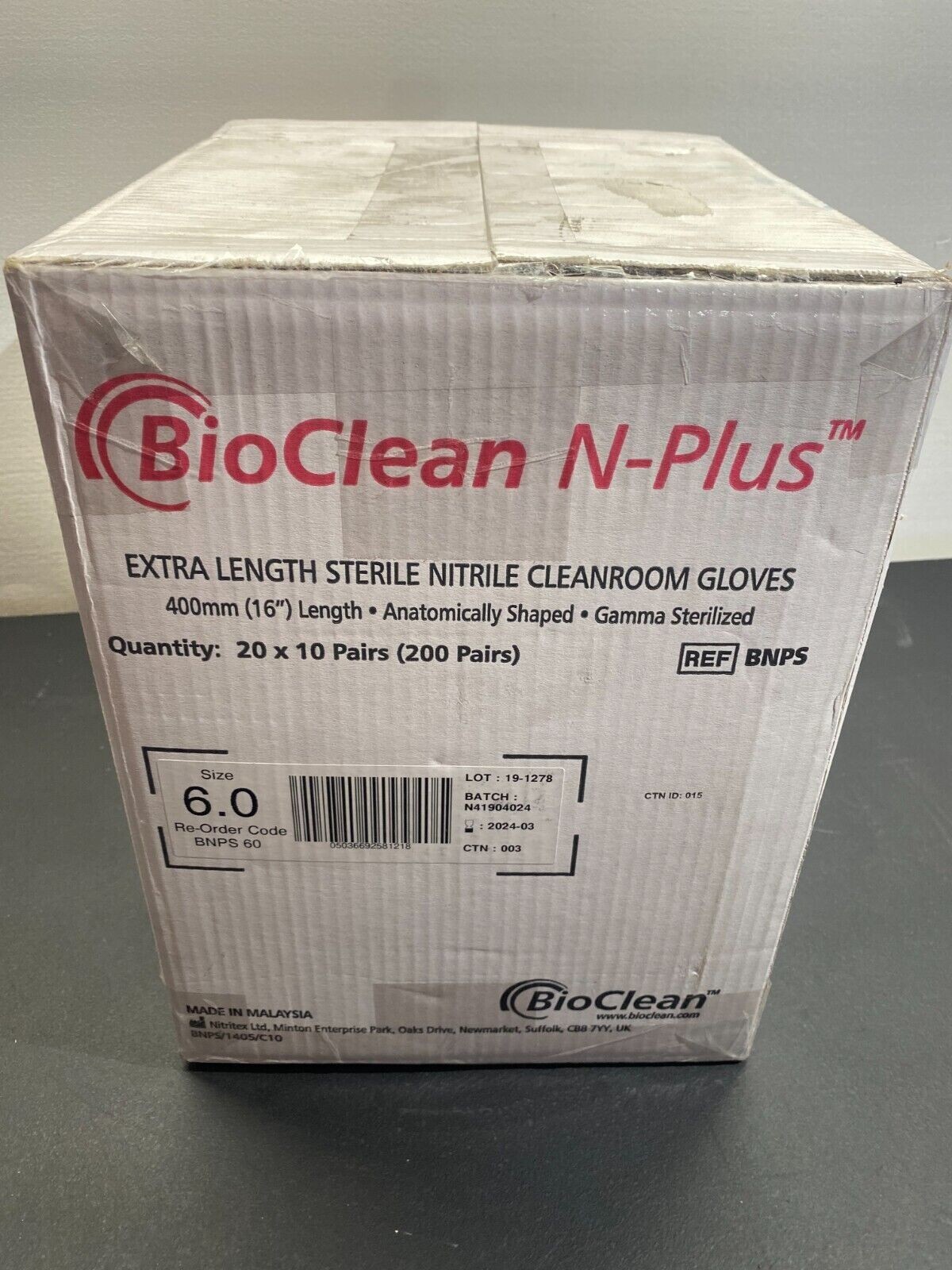 Ansell BNPS60 BioClean 6.0 NPlus BNPS Sterile Nitrile Gloves Class 10 ISO 4 WHIT