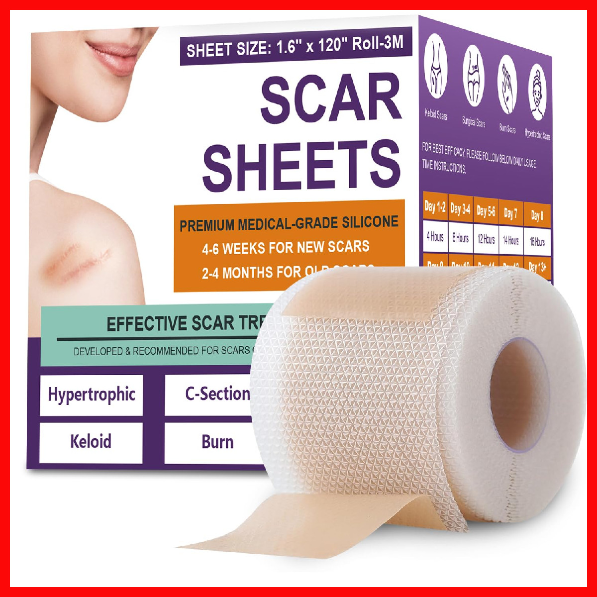 Psecici Silicone Scar Sheets Medical Grade Silicone Scar Tape For Surgical