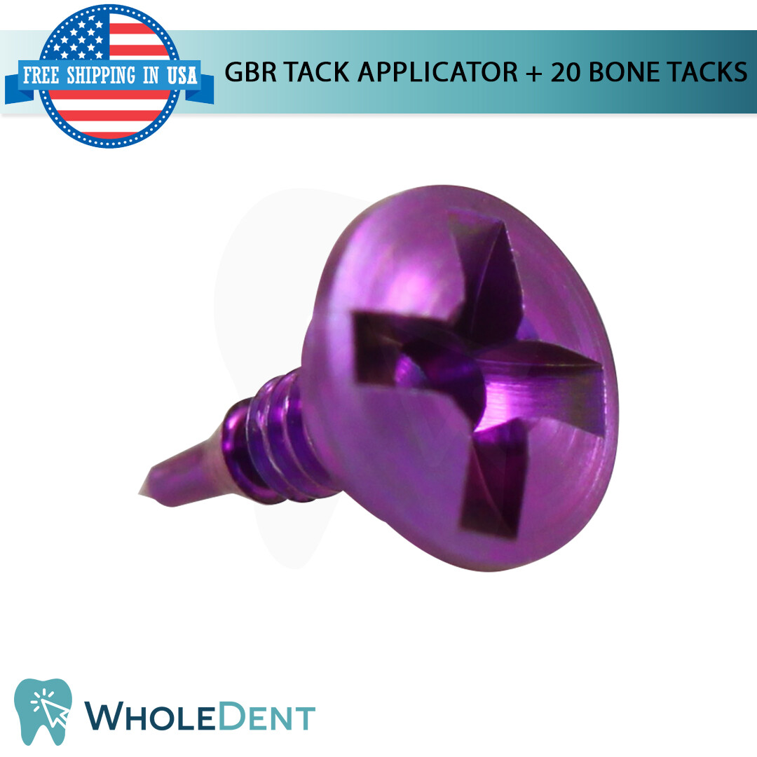 GBR 20x Bone Tack + Applicator Set Mesh Membrane Fixation Tac, Dental Implant