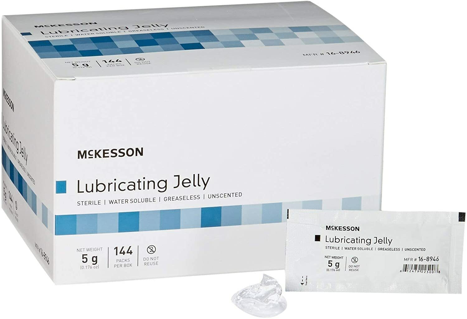 McKesson Lubricating Jelly, Sterile, 5 Gram, Individual Packet, Pack of 144