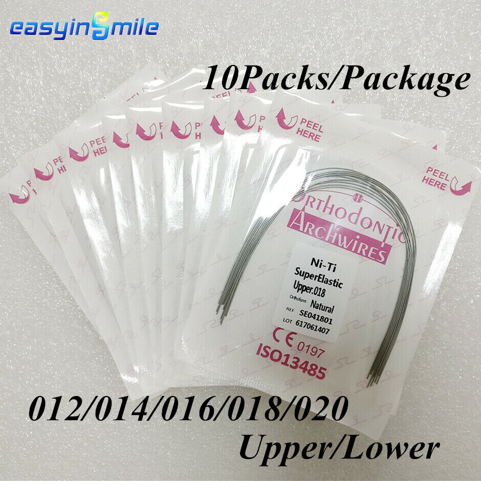 Dental ortho NITI arch wires rectangular 16*22*17*25*19 Natural Round Brace wire