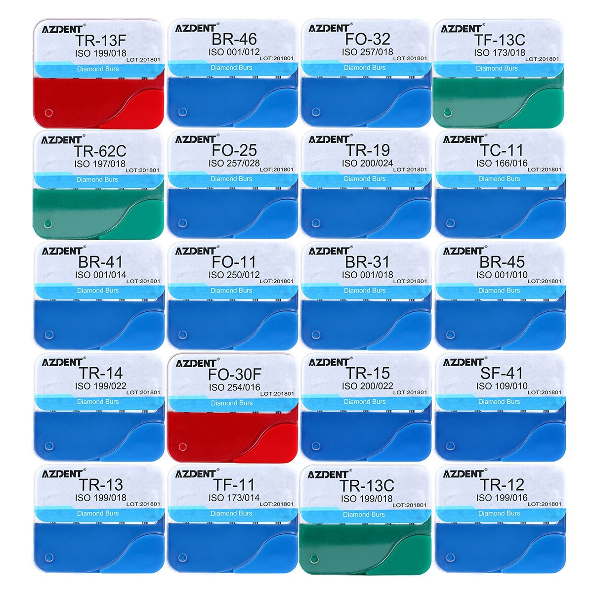 AZDENT 100pcs Dental Diamond FG Burs for High Speed Handpiece Medium FG 1.6mm