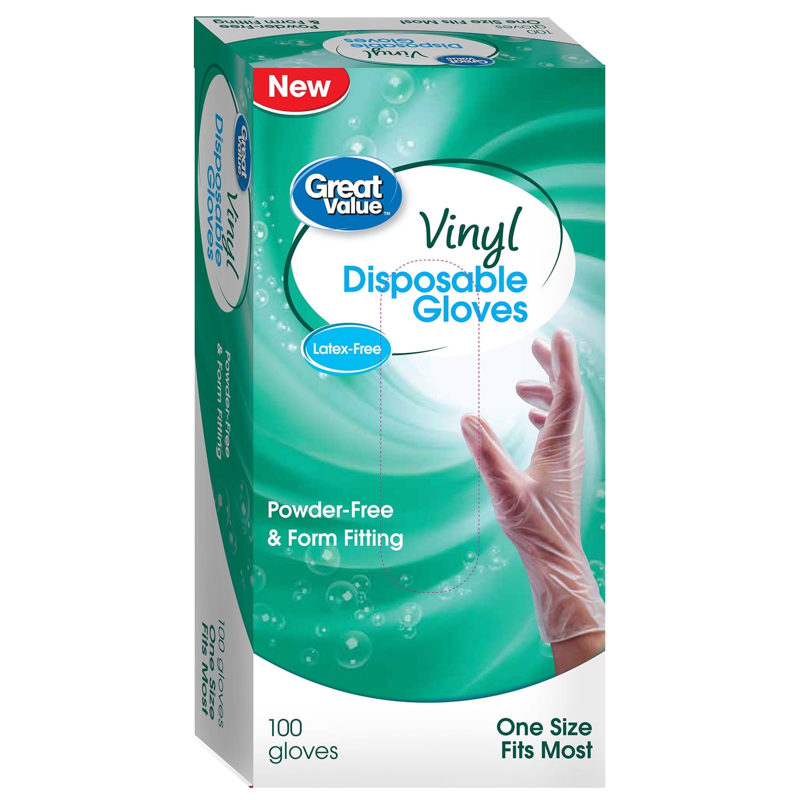 New Great Value Disposable Vinyl Gloves, 100 Count