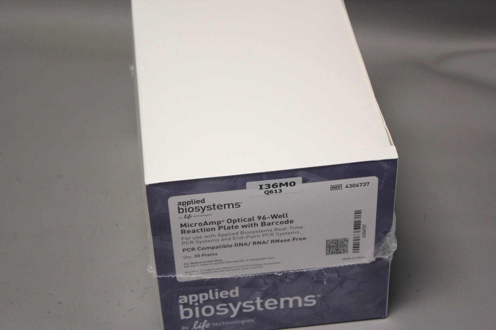20 NEW APPLIED BIOSYSTEMS MICROAMP 96WELL REACTION PLATES W/BARCODE 4306737