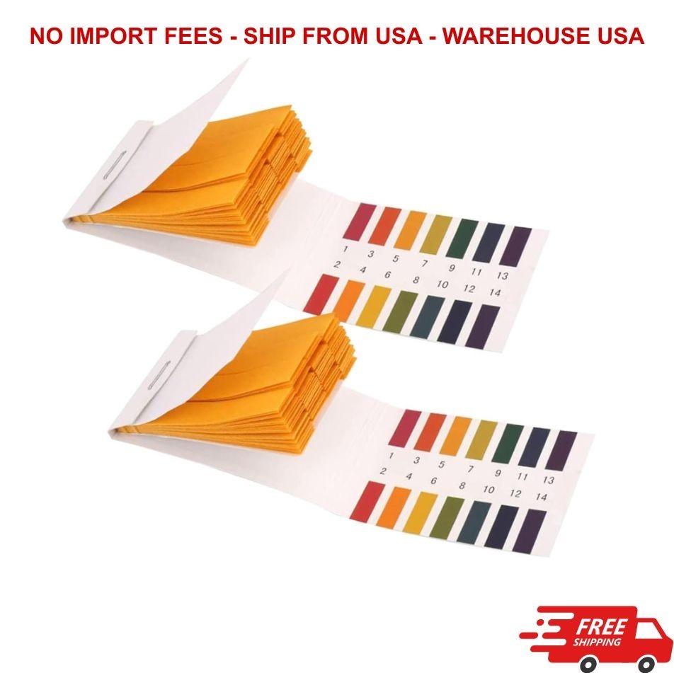 2 Pack pH Test Strips 160 Strips Universal 1-14 Litmus Paper Water Soil