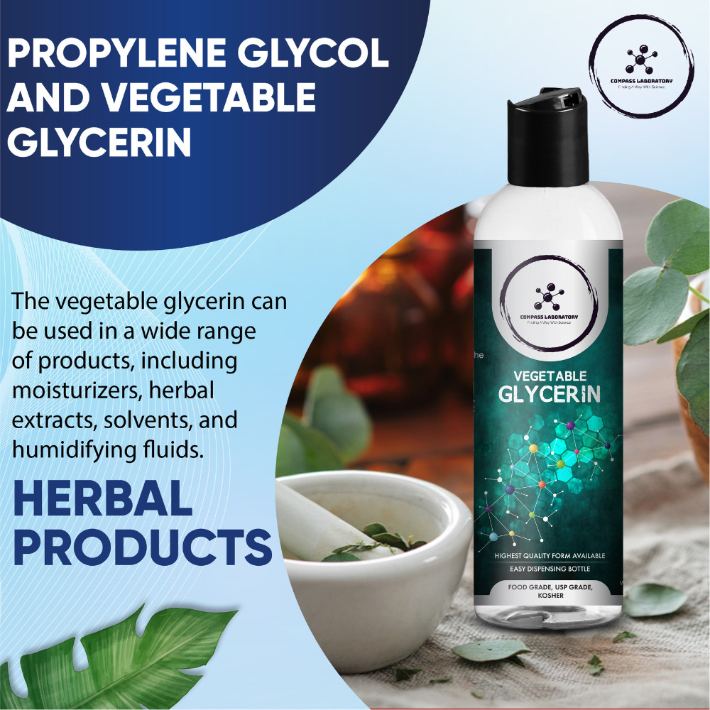 Compass Laboratory Propylene Glycol and Vegetable Glycerin 2 Pack Bundle 500 mL