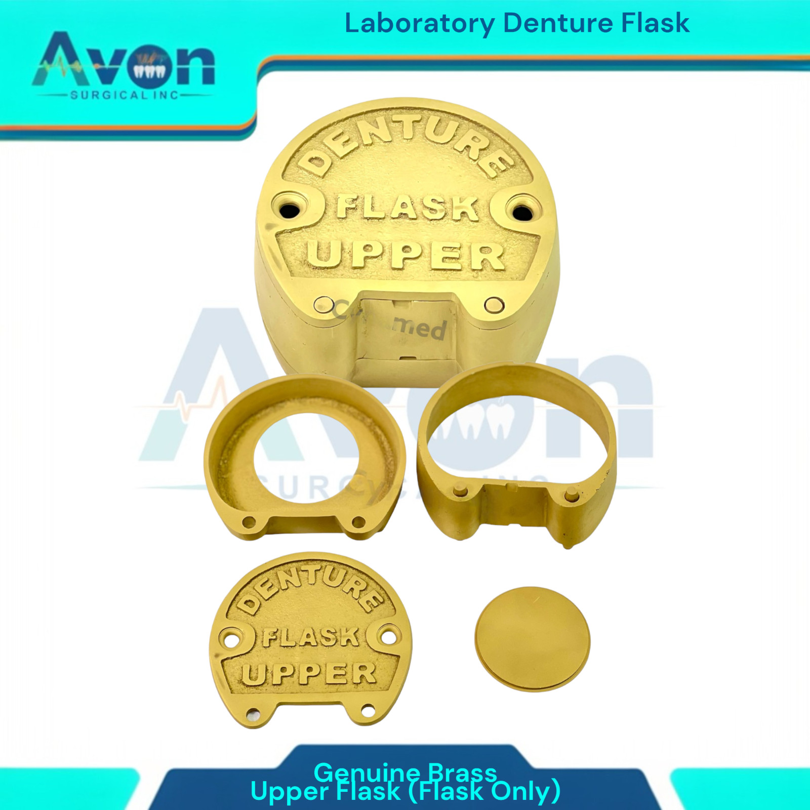Upper Denture Flask Dental Ejector Type Lab Flask Original Brass Professional