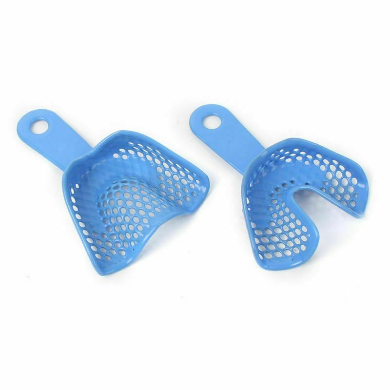 2 Pcs Dental Impression Trays Plastic-Steel Denture Autoclavable Upper + Lower