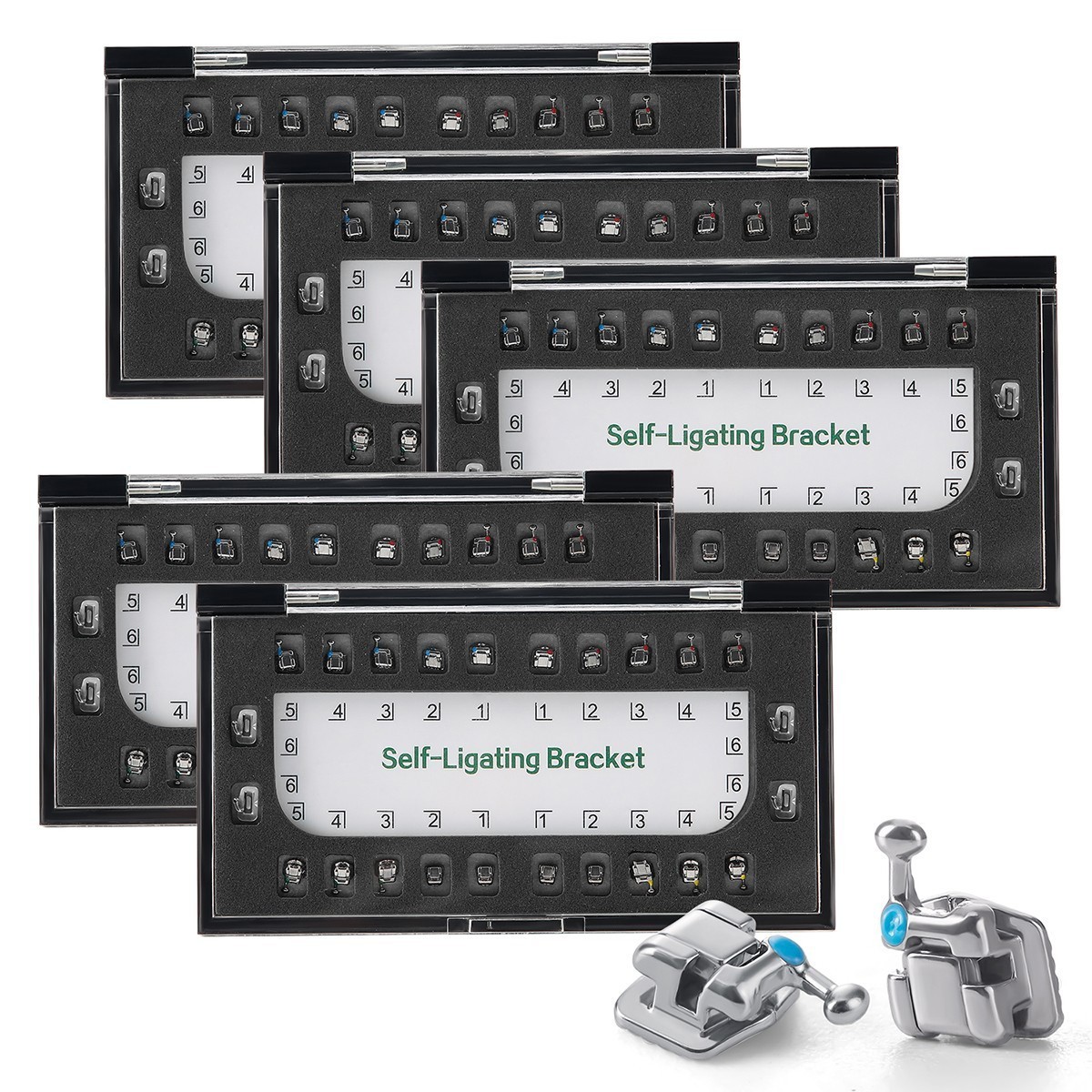 AZ Dental Orthodontic Self-Ligating Brackets Roth 0.022 Hook 345+4pcs 1st Tubes