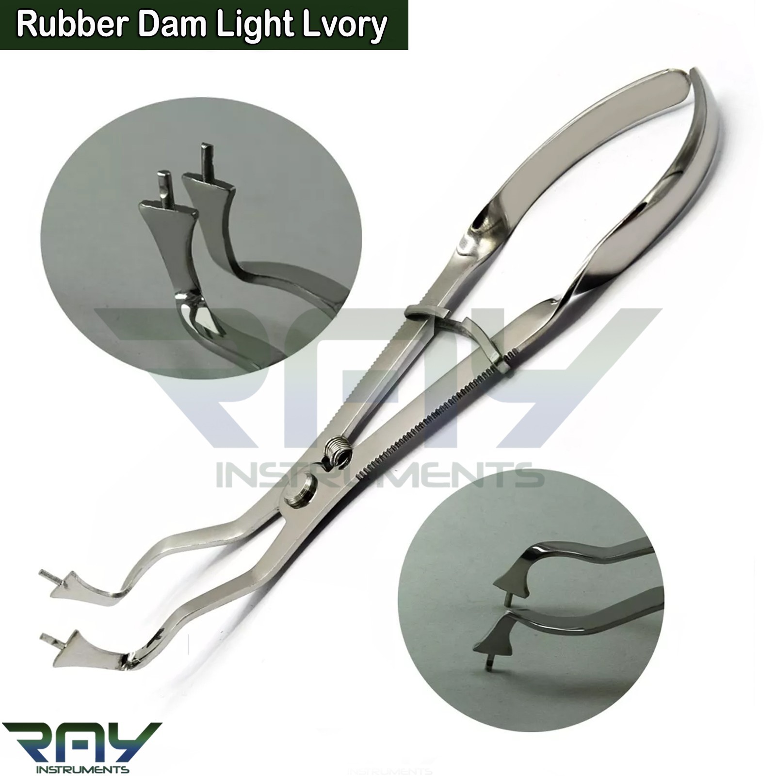 Rubber Dam Starter Kit Light Ivory Forceps Punch Plier Frame Dental Instruments