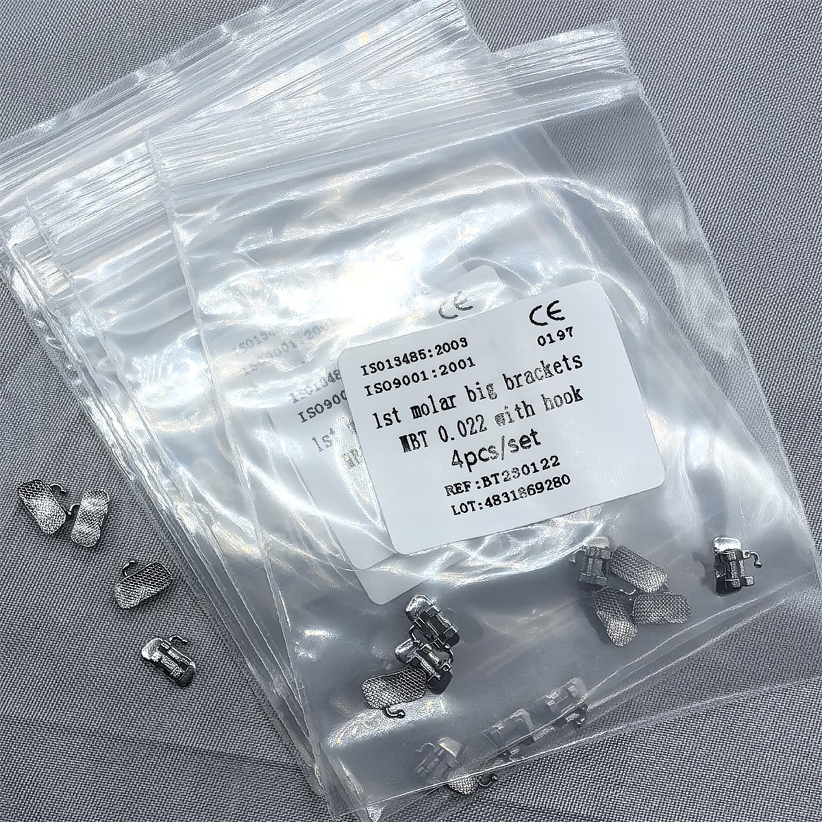 5Kits Dental 1st Brackets Molar Wide Big Bracket Orthodontic MBT 022 With Hooks