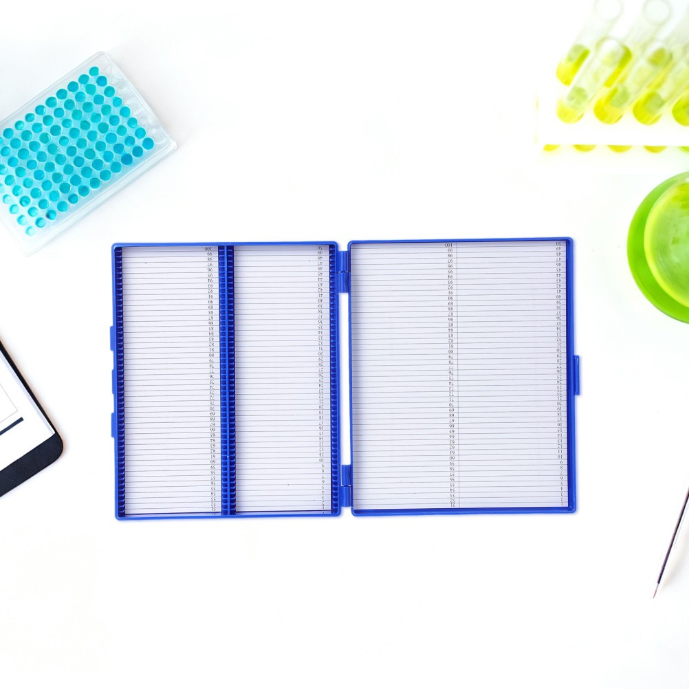 Organizer for Microscope Slides Box with Latch Storage Holder Container
