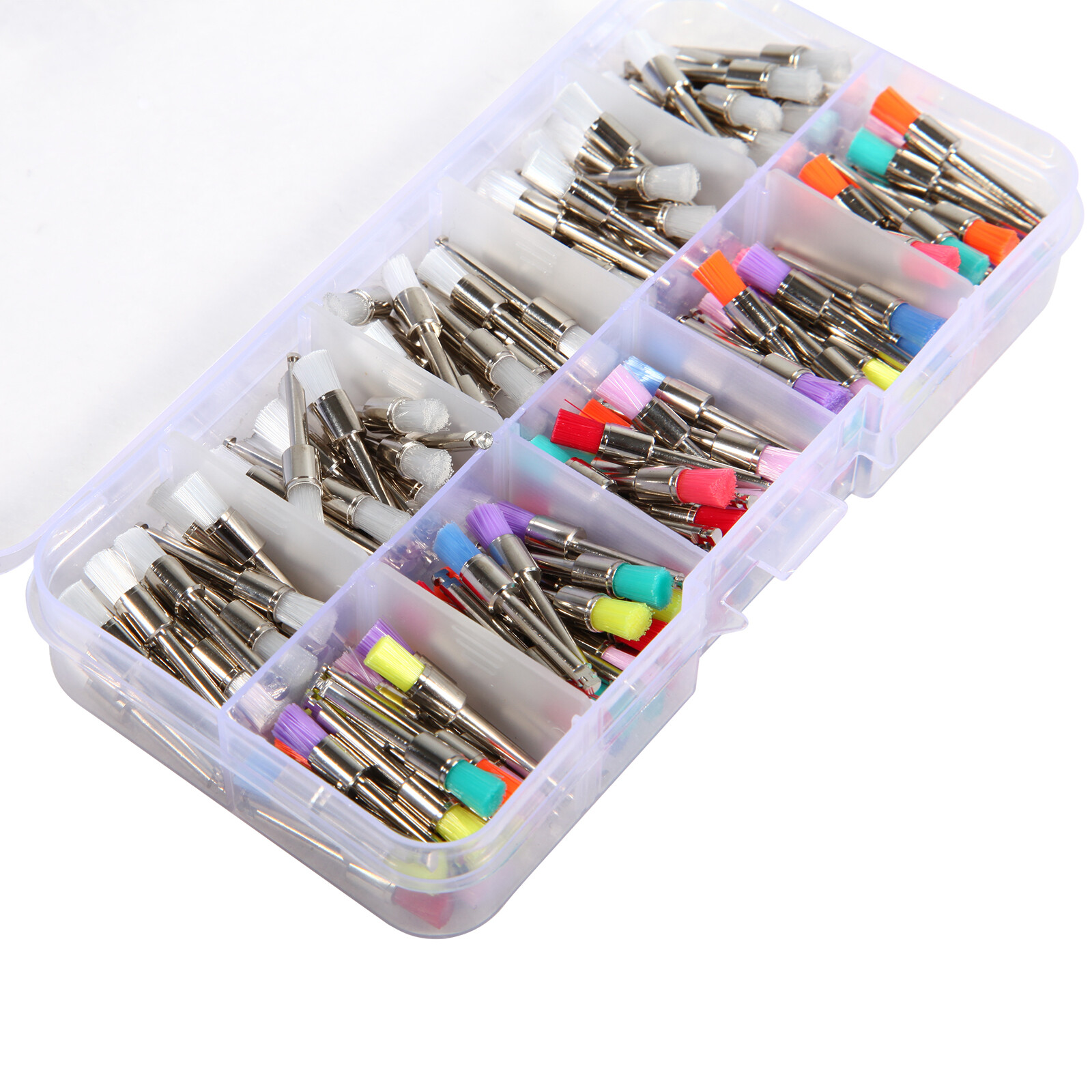 200PCS 10 Mixed Types Dental Prophy Brush Brushes Polishing Polisher Latch WR1