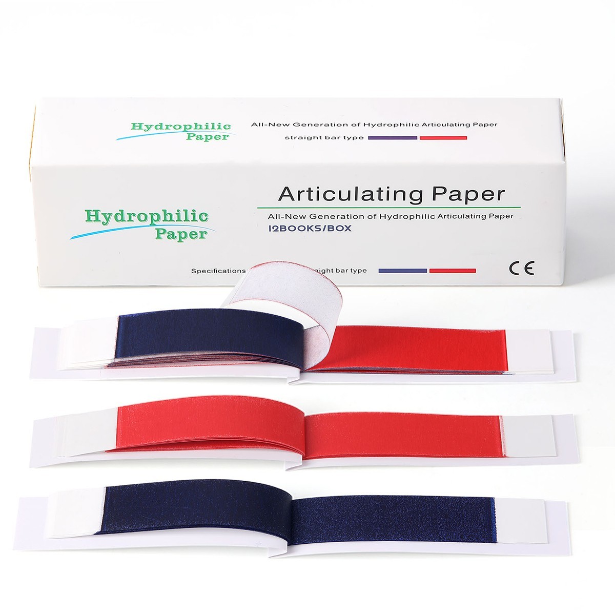 AZDENT Dental Articulating Paper Double Sided Strips Thick 100µm Blue/Red