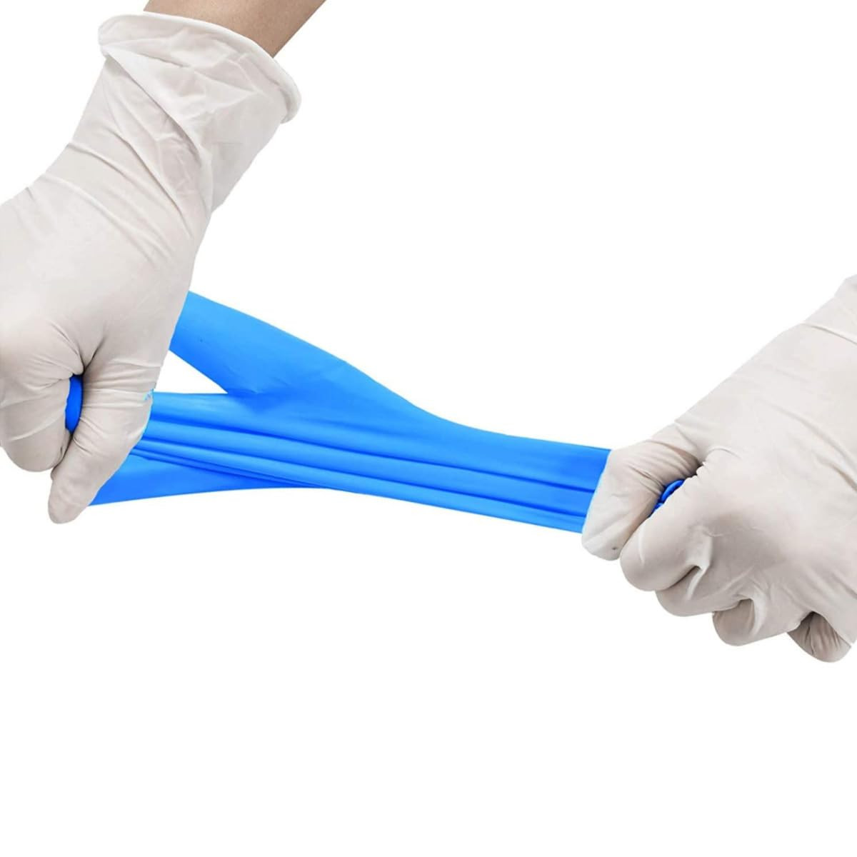 Basic Synmax Vinyl Exam Gloves Disposable Exam Gloves, 4 Mil, Blue, Latex & Powd