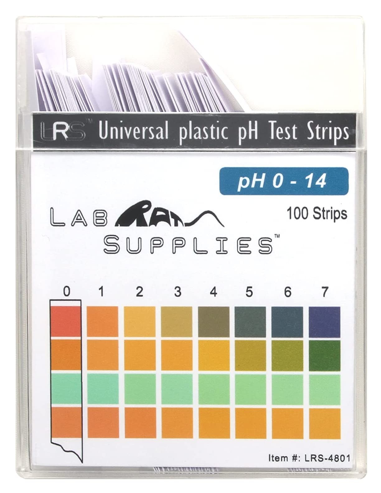 Plastic pH Test Strips, Universal Application (pH 100 Count (Pack of 1)