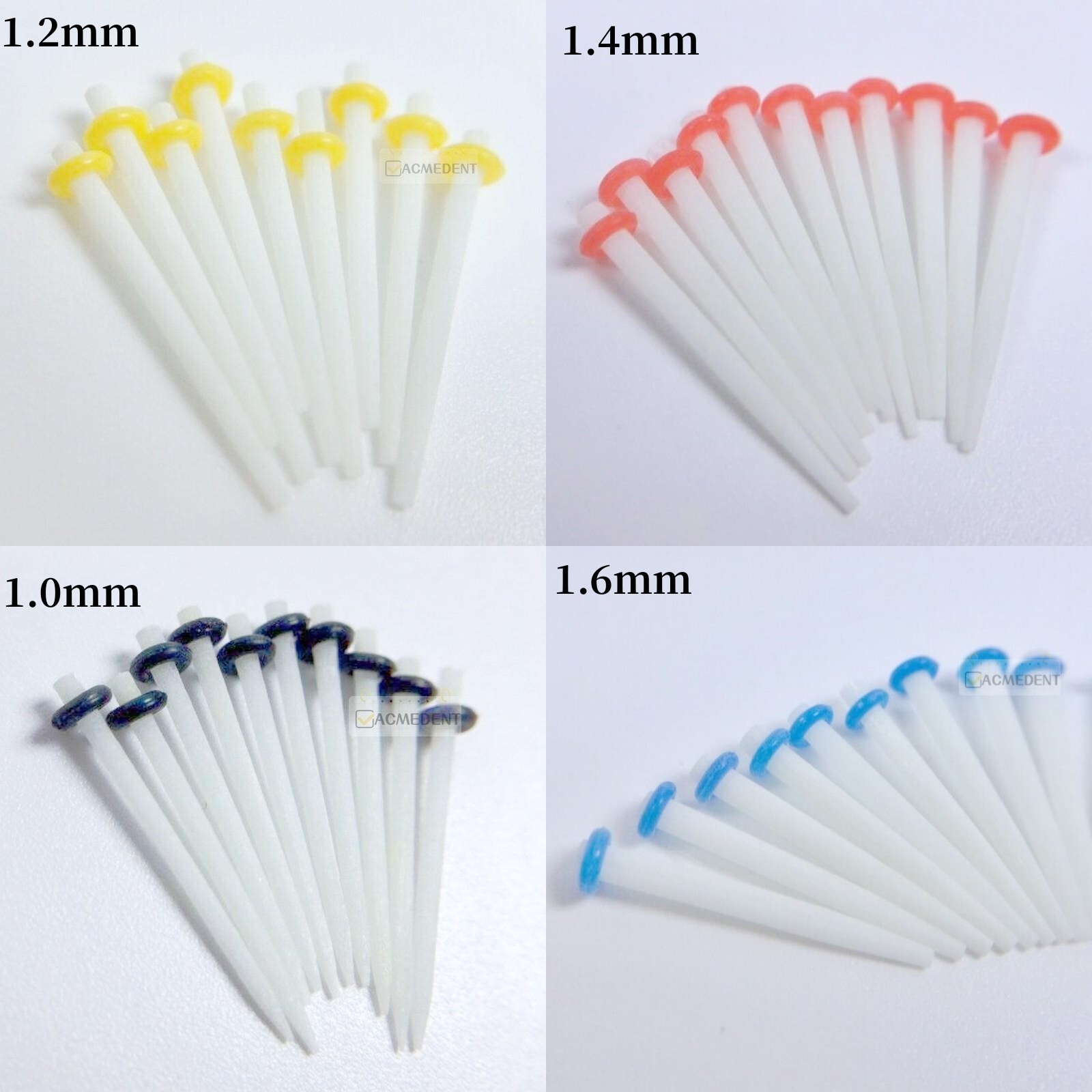 100pcs Dental Fiber Post Glass Straight 1.0mm 1.2mm 1.4mm 1.6 Teeth Crown