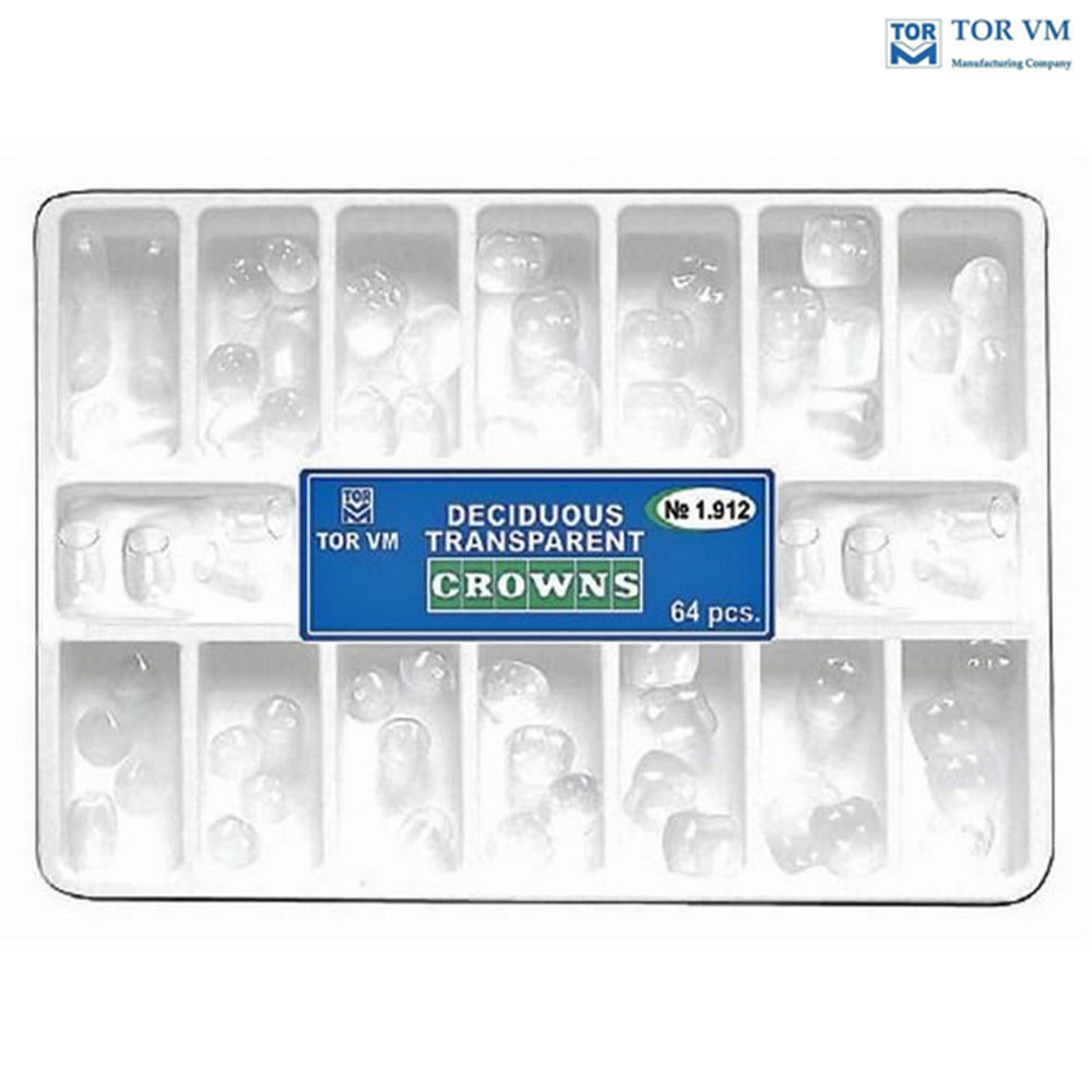 64pcs Dental TOR VM Deciduous Transparent Forms For Temporary Crowns Set
