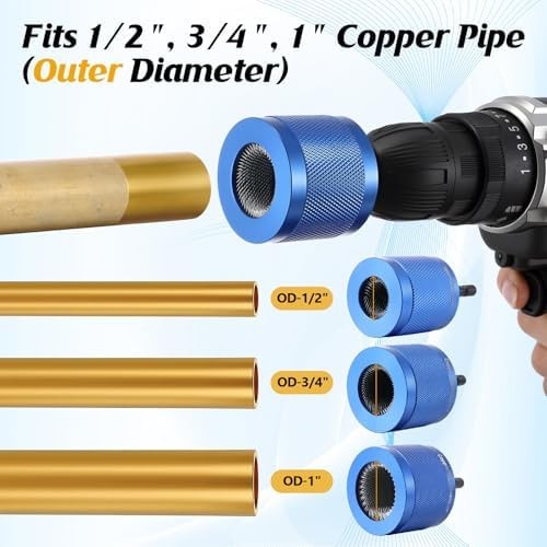 Copper Pipe Cleaner for Drill Set Includes External Stainless Steel Wire Bore…