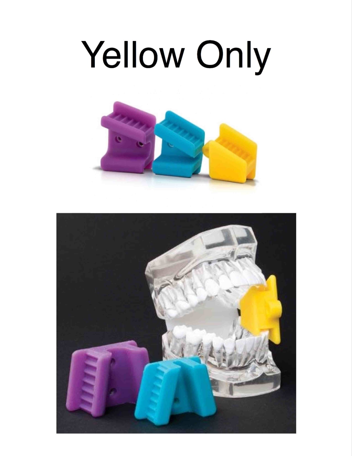 Silicone Mouth Props Bite Blocks 2 pcs Small Yellow Child Dental Tat Piercing