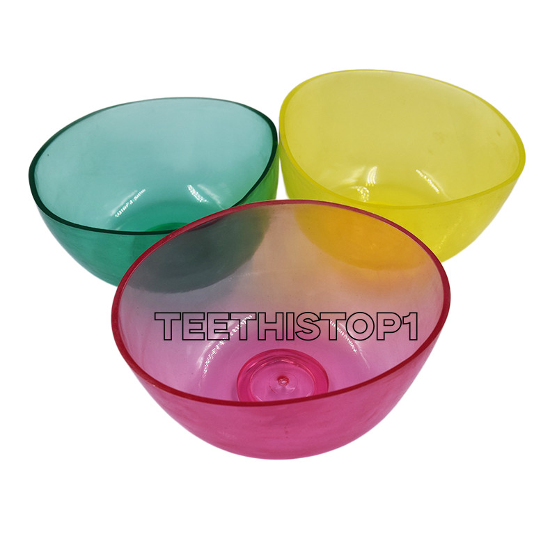 3X Dental Lab Rubber Impression Alginate Mixing Flexible Nonstick Colorful Bowls