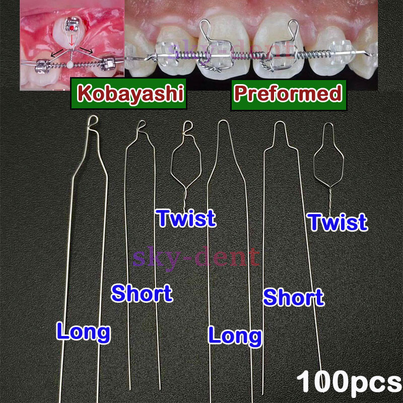 Dental Ortho Preformed/Kobayashi Stainless Steel Ligature Wire Long Short Twists