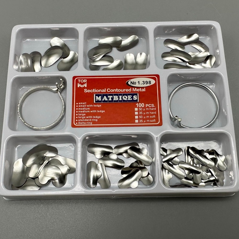 Dental Sectional Contoured Metal Matrices Refill Matrix Band Ledge 35-50um Kit