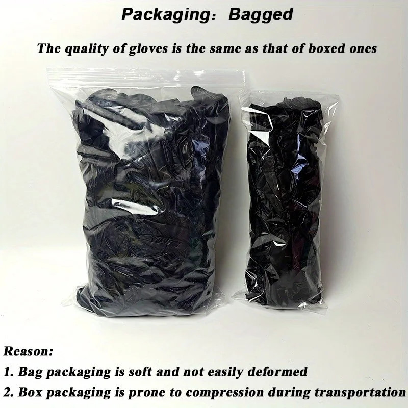 Disposable Black Nitrile Gloves (20/50/100PCS) Latex-Free, Powder-Free Cleaning