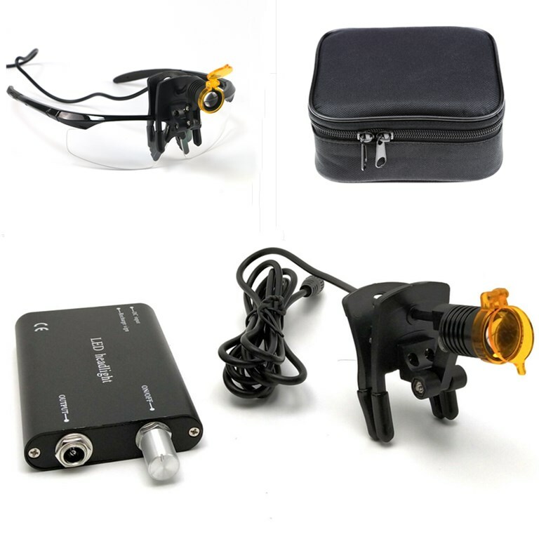3W LED Dental Medical Head Light with Filter Clip-on Headlight Black + Bag