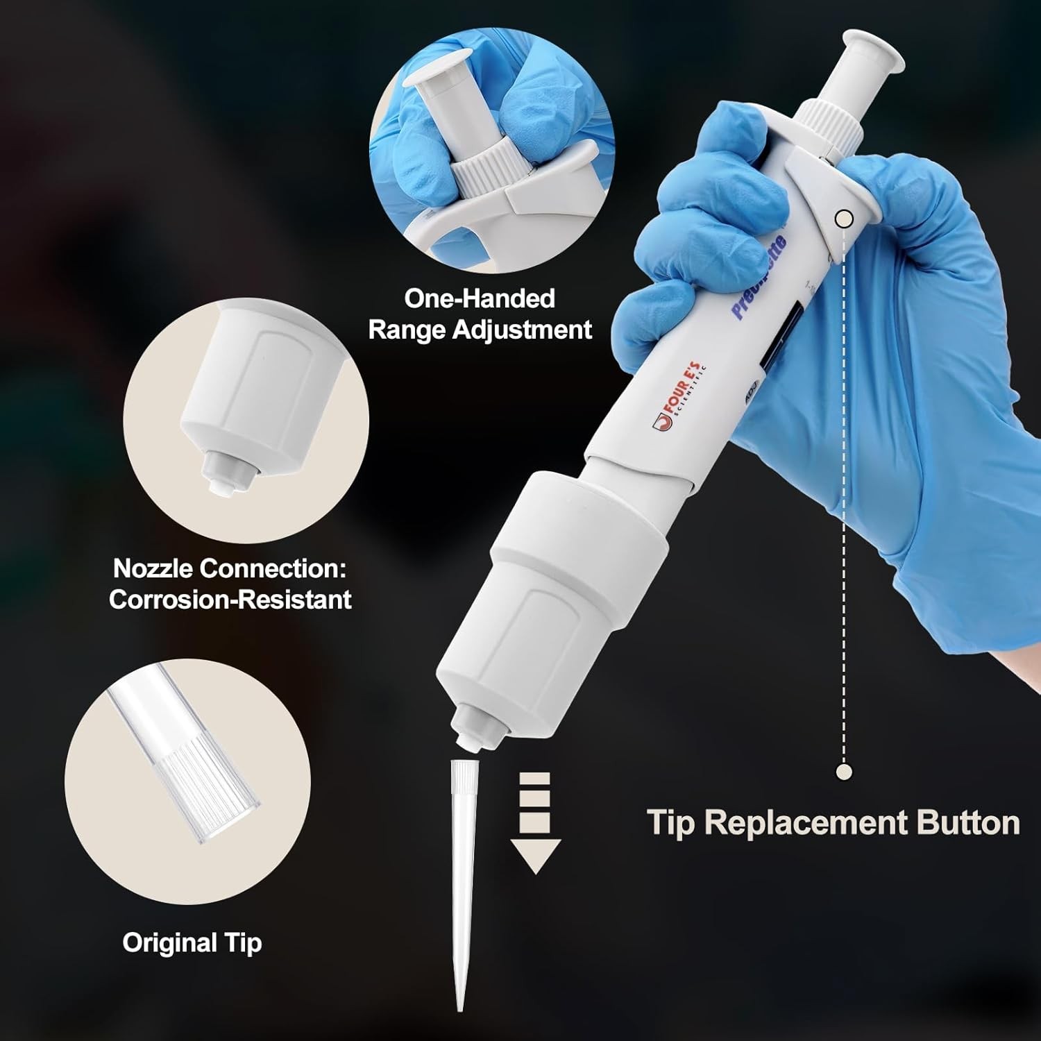 Micropipette Lab Pipettor Adjustable Pipette Single Channel Pipette Autoclavable