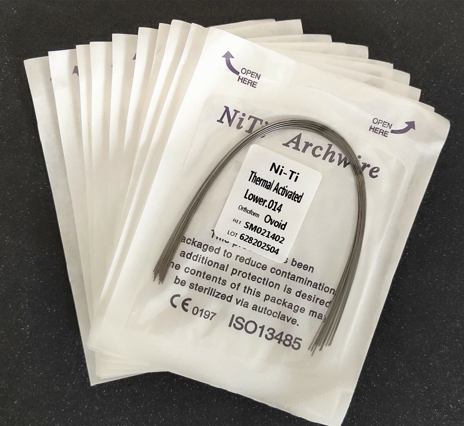 100 Packs Thermal Activated Niti Arch Wire Round Bows Ovoid Form Size For Chose