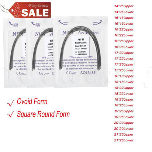 Dental Ortho Super Elastic NITI Rectangular Arch Wire Square Ovoid Round Form ty