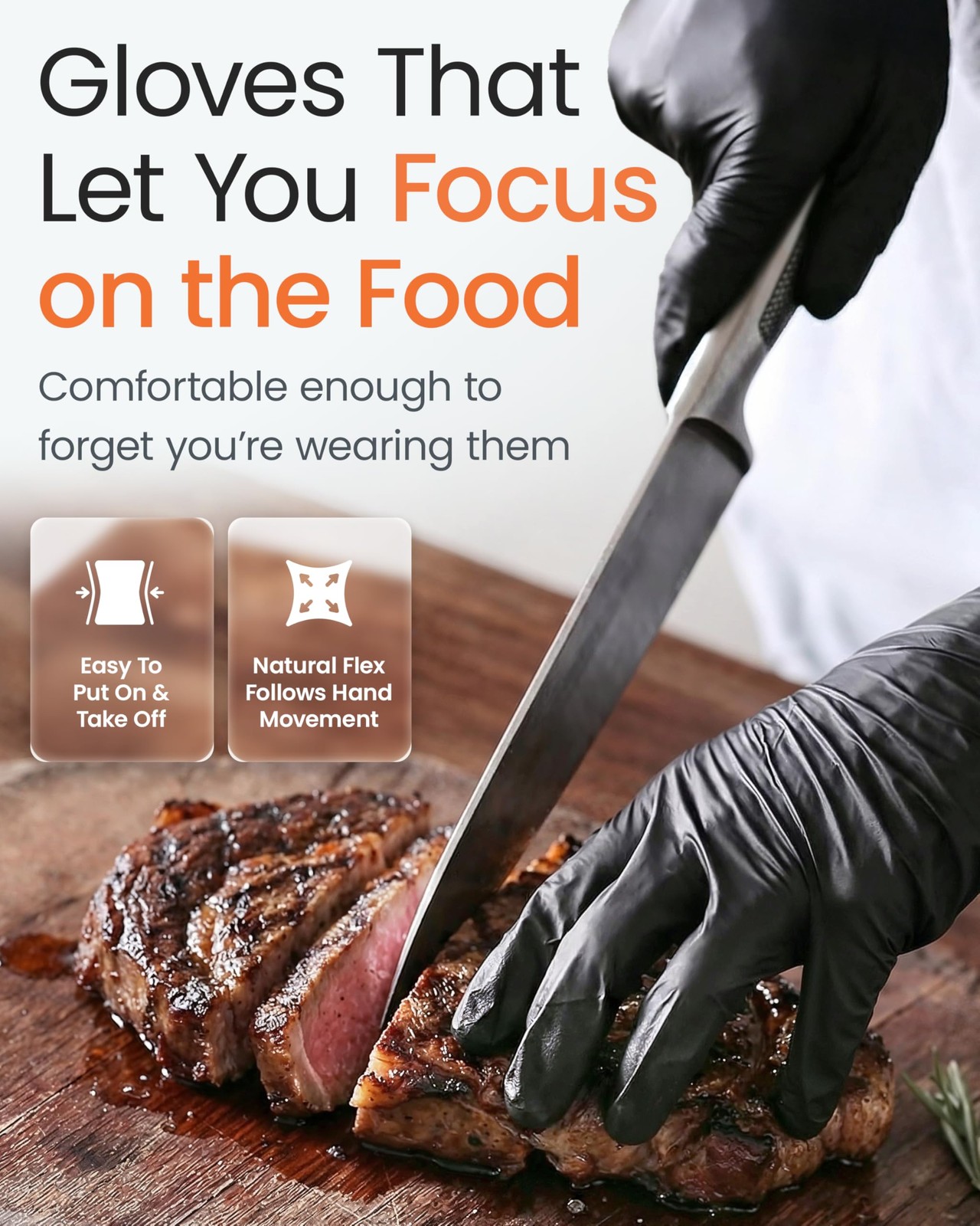 Protectmate 5 Mil Black Nitrile Gloves for Food Prep – Small, Box of 100