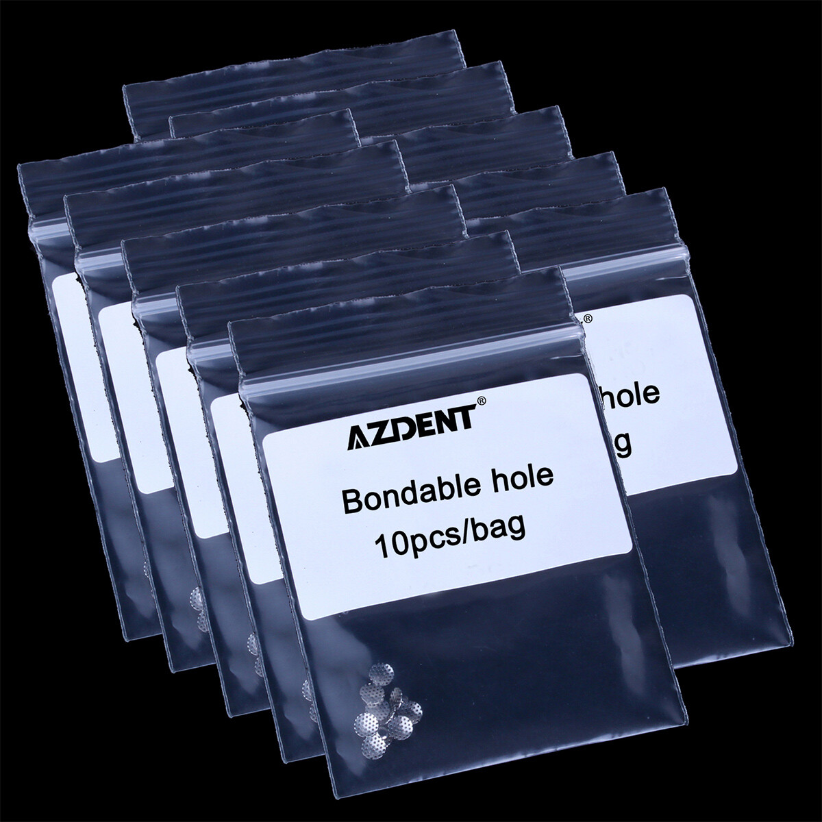 10 Bags Dental Ortho Bondable hole Lingual Button Mesh Base TOMY Type AZDENT