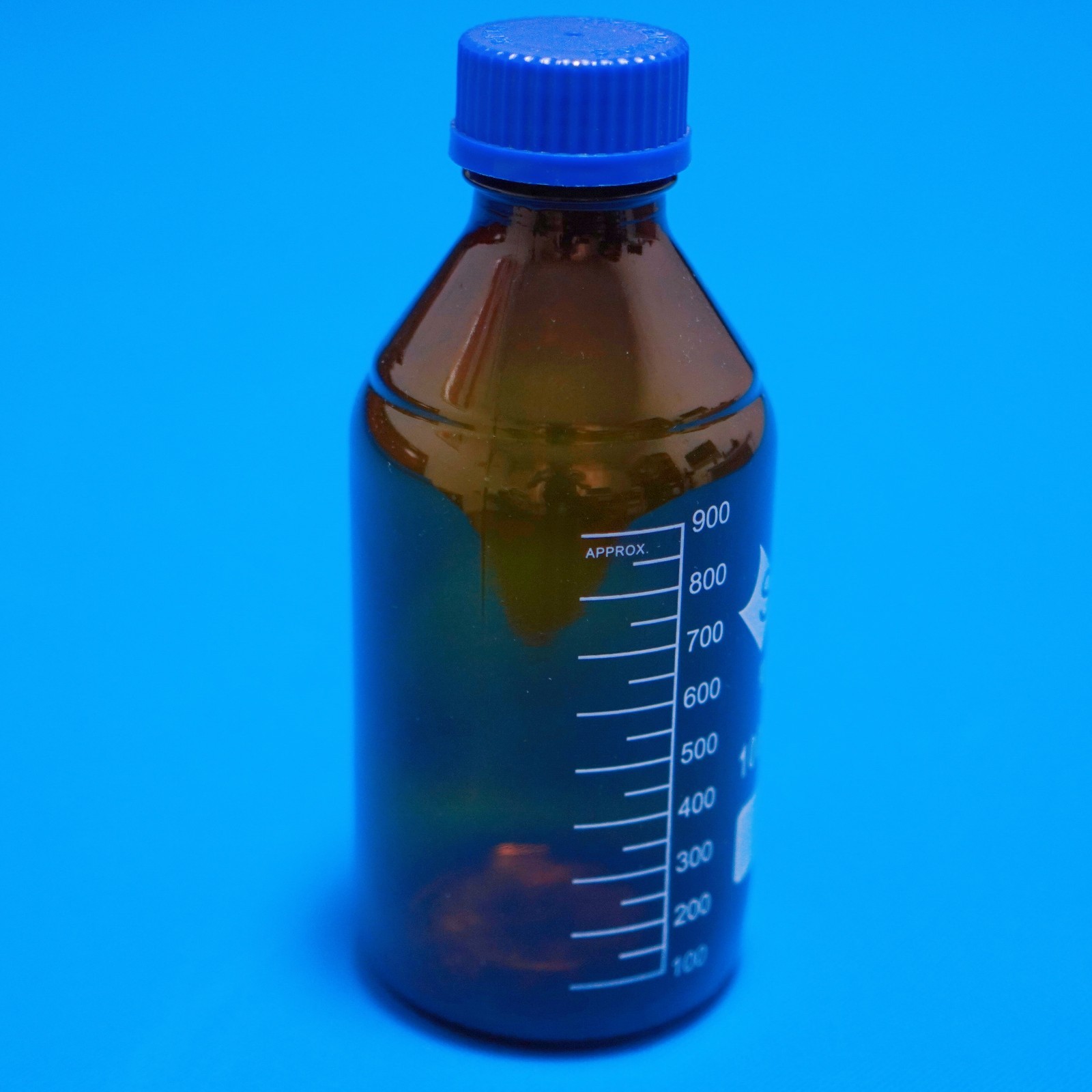 Amber brown Lab glass reagent bottle with autoclave cap 1000 ml, 250 ml, 100 ml